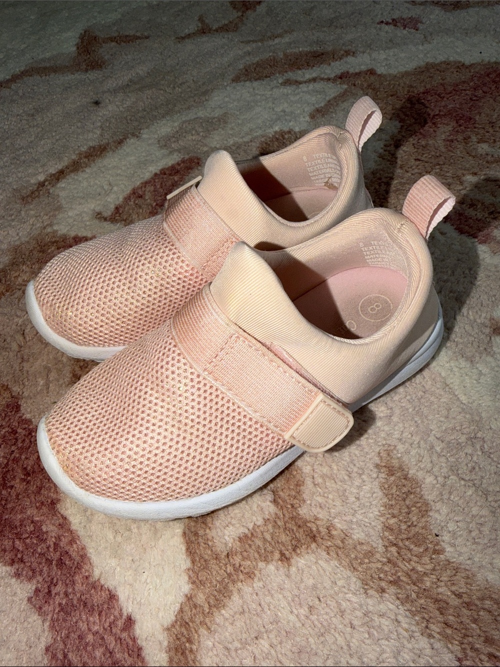 Cat & Jack Light Pink Slip-On Mesh Sneakers with Hook-and-Loop Strap
